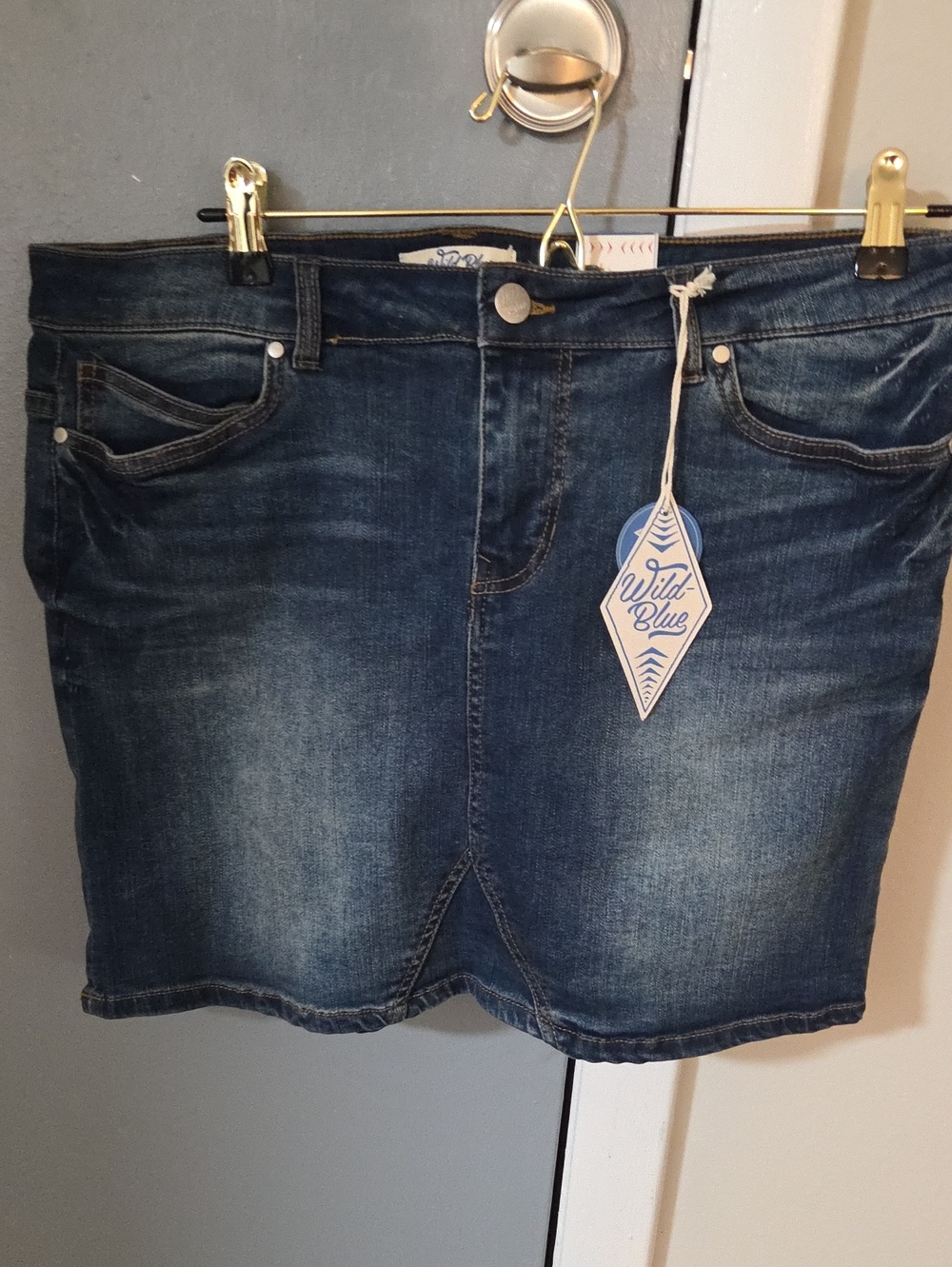 Wild Blue Women's Dark Blue Denim Mini Skirt